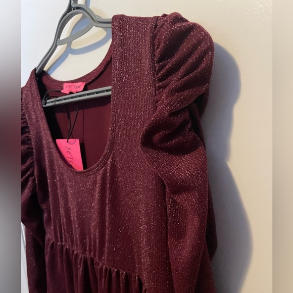 BETSEY JOHNSON Shimmer Maroon Dress - Picture 3 of 7
